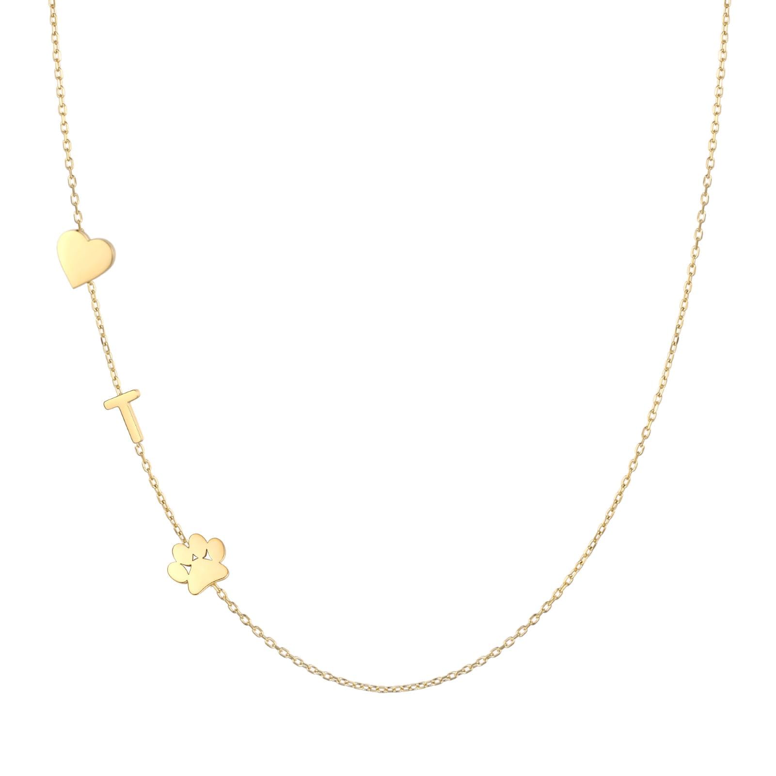 Ginazl Pet Sympathy Memorial Gifts For Dogs, Paw Print Initial T Necklace Cat Memorial Gift For Loss Of Cat Pet Loss Gift Christ