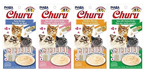 Inaba Churu Lickable Purée Natural Cat Treats (Tuna And Chicken Variety Pack, 16 Tubes)