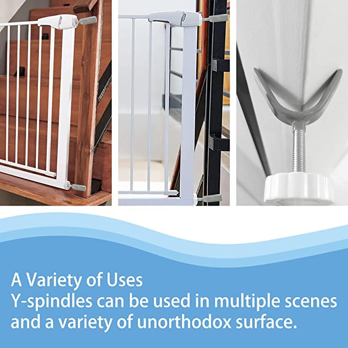 2 Pack 8Mm Baby Gate Y Shaped Threaded Spindle Rod Adapter For Pet & Dog Pressure Mounted Safety Gates