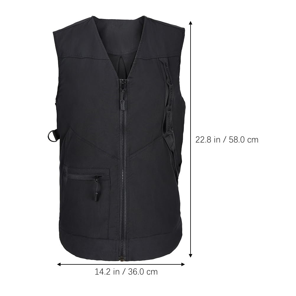 Dog Handler Training Vest With Multi Pockets, Pet Trainer Clothes Black Trainer Vest With Adjustable Waist, Lightweight And Brea