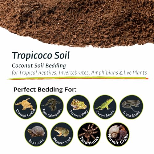 Galápagos (05008) Tropicoco® Coconut Soil Bedding - Premium Coconut Fiber Substrate For Reptile Tanks, Tortoise & Hermit Crab Habitats, 24 Qt, Natural