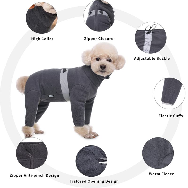 Dog Coats For Small Dogs, Polar Fleece Dog Pajamas Bodysuit For Small Medium Dogs, Dog Winter Jacket Dog Sweater Dog Vest For Small Dog, Dog Four-Legged Warm Clothes