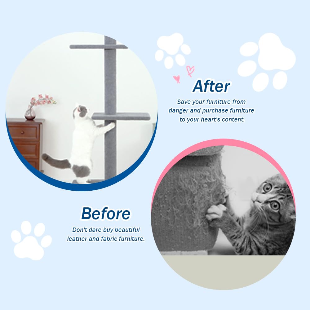 Max & Marlow Cat Tree Floor to Ceiling Cat Tower Height 95-108 Adjustable Kitten Tree Tall Climbing Tree with Carpet Scratching