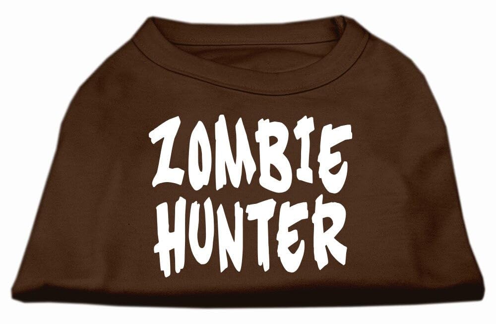Mirage Pet Products 20-Inch Zombie Hunter Screen Print Shirt for Pets, 3X-Large, Brown