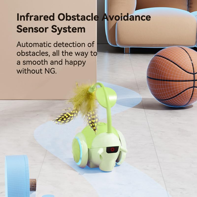 Pawingcat Cat Toys For Bored Indoor Adult Cats,Remote Control Cat Toy With 4 Directions,Led Lights Interactive Remote Control Do