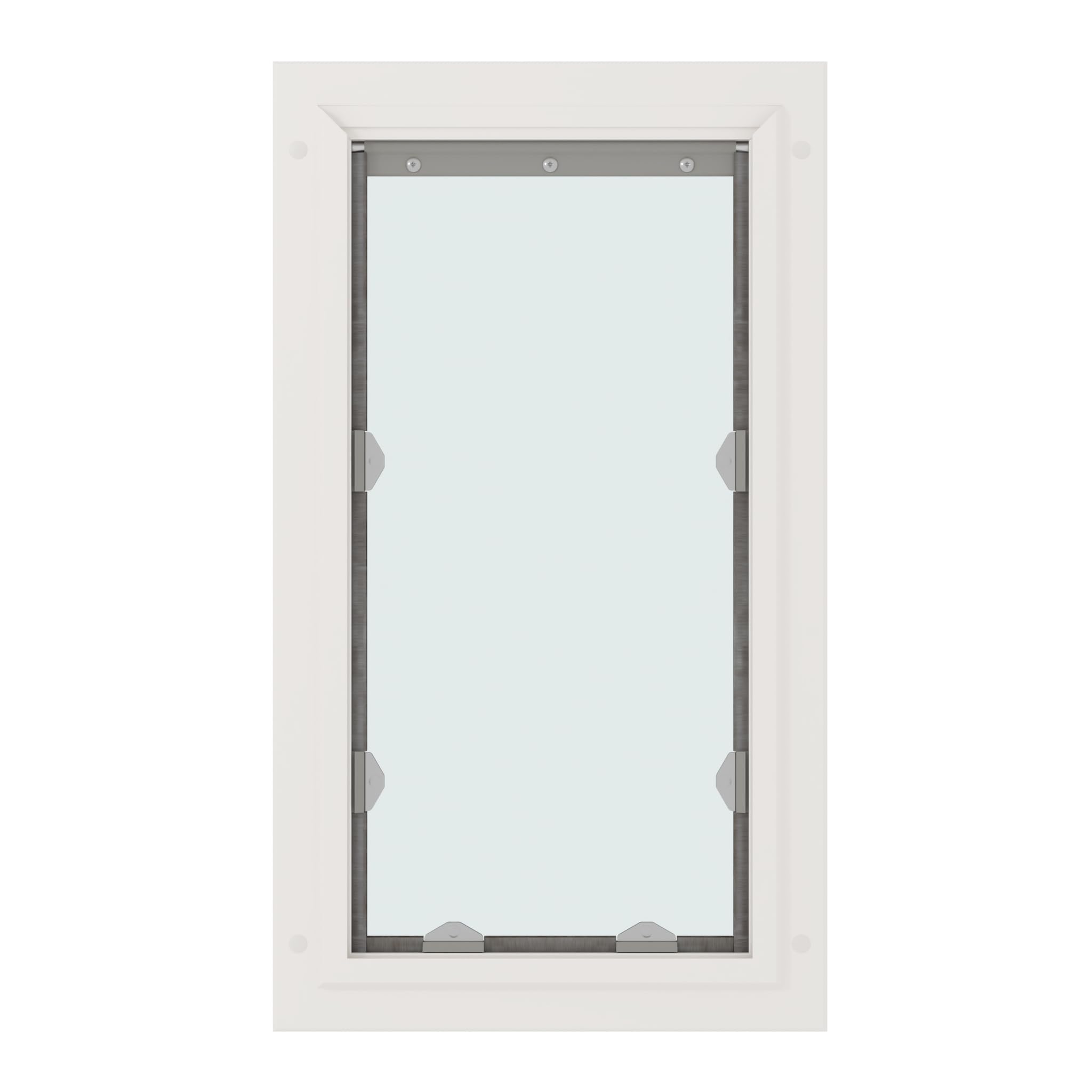 Liberty Pet Door For Doors | Clear Vinyl Dog & Cat Flap For Interior & Exterior Doors | Durable Rust-Free Aluminum Frame | White