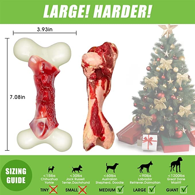 Dog Toys For Aggressive Chewers, Dog Toys For Large Dogs, Indestructible Dog Toy, Dog Chew Toys For Medium/Large Breed Dogs, Best Dog Toys To Keep Them Busy, Real Bacon Flavored