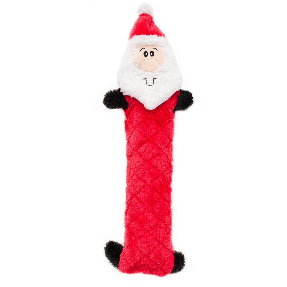 Zippypaws Jigglerz Christmas Dog Toy - Plush Squeaky Holiday Dog Gifts For Small & Medium Puppy Dogs, Durable Interactive Hide & Seek Stocking Stuffers For Pets - Santa Claus