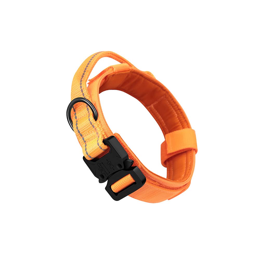Buyter Reflective Nylon Tactical Dog Collar Military Adjustable Durable For Large German Shepherd Outdoor Working Training Walki