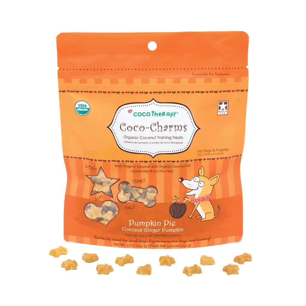 Cocotherapy Coco-Charms Training Treats - Pumpkin Pie, (1 Pouch), 5 Oz.
