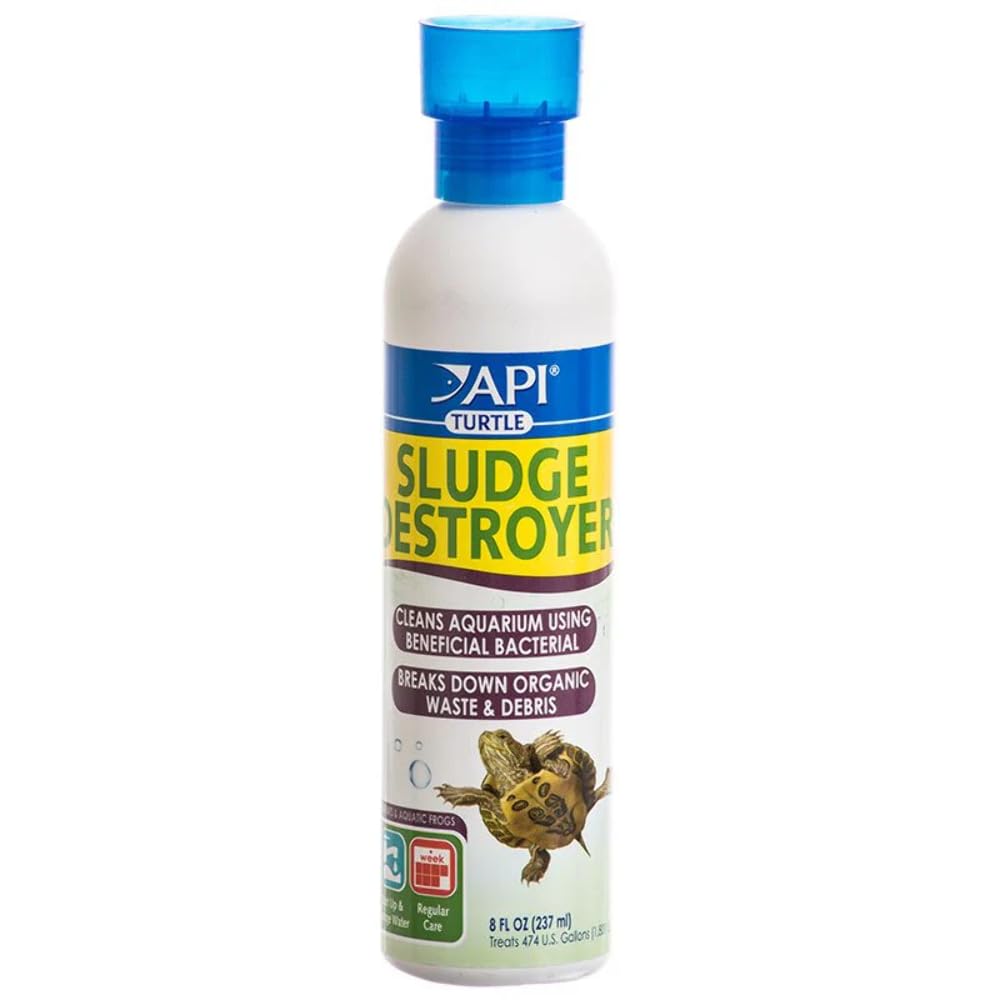 Api Turtle Sludge Destroyer Aquarium Cleaner And Sludge Remover Treatment 8-Ounce Bottle