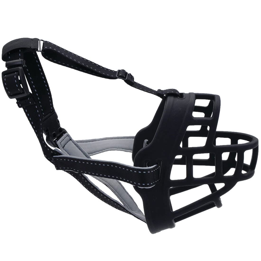 Coastal Pet Soft Basket Muzzle - Custom-Fit for Comfort - Indoor & Outdoor Dog Accessory - Adjustable Strap - Flexible Silicone 