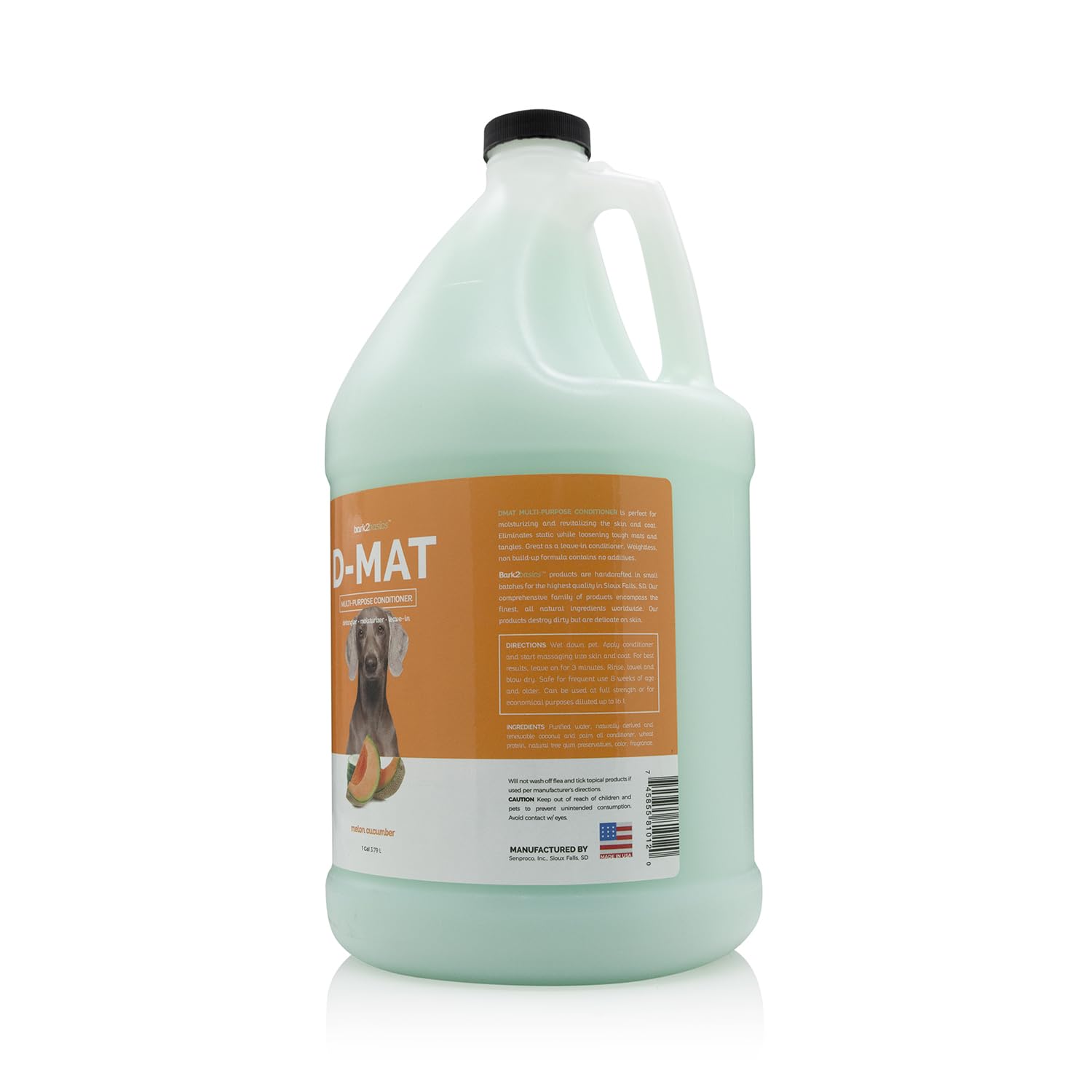 Bark 2 Basics D-Mat Dog Conditioner, 1 Gallon – All Natural, Multi-Purpose, Eliminates Static, No Additives, Dematting, Aids In Deshedding, Professional