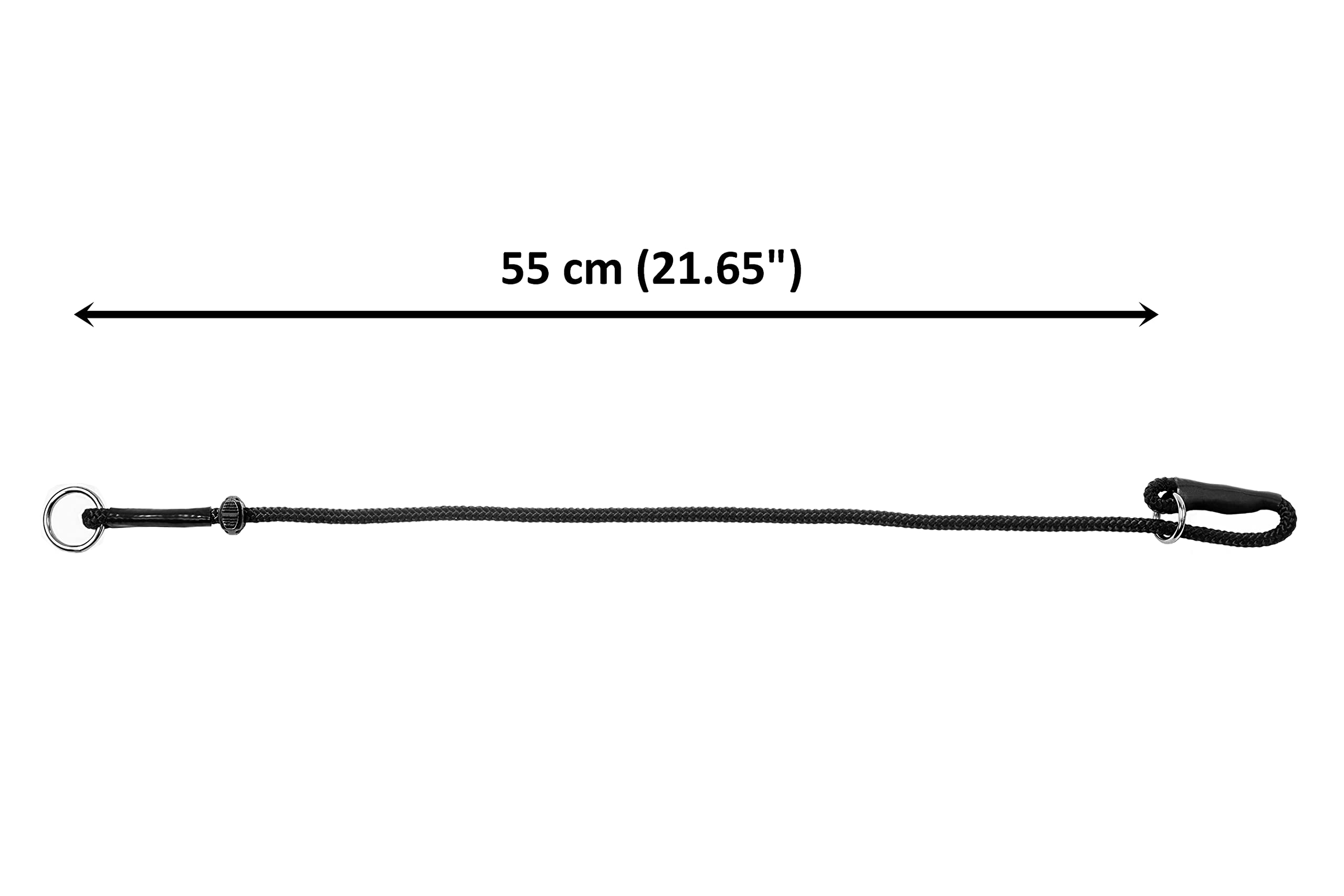 Dingo Gear Choke Collar for Dog Training Handmade of Cord with 1 Limiter Waterproof Black L S04061