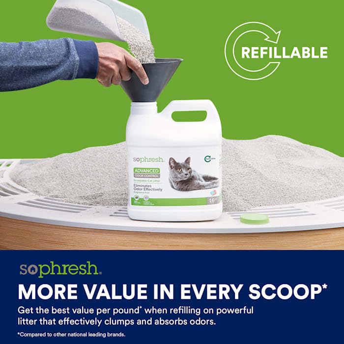 So Phresh Advanced Odor Control Scoopable Fragrance Free Cat Litter, 30 Lbs.