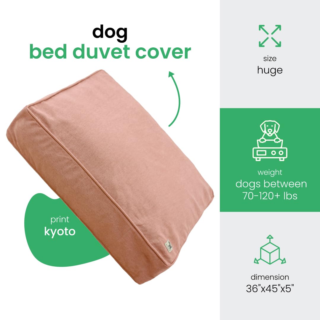 Molly Mutt Kyoto Dog Bed Duvet Cover, Gots-Certified 100% Organic Cotton Canvas Cover For Dog, Puppy, Or Cat Bed, Durable, Washa