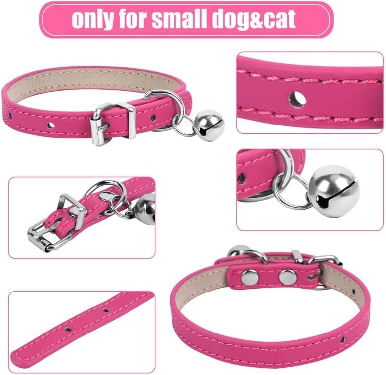 Chengfu Xxs Teacup Dog Collar - Pink, 3/8 Inch Width (10 Colors)