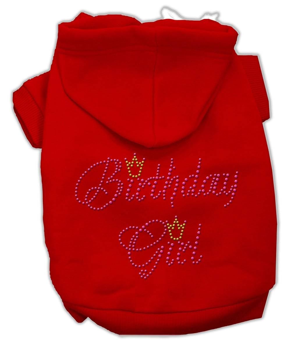 Pet, Dog & Cat Hoodie Rhinestone, &quot;Birthday Girl&quot; Red 3XL (25-35 lbs.)