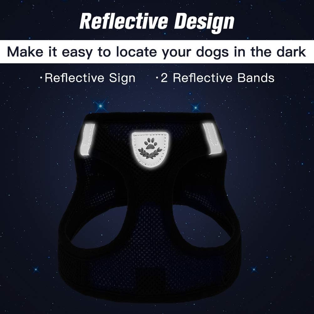 Pawchie Puppy Harness And Leash Set - Soft Mesh Dog Vest Harness, Reflective & Adjustable Harness For Small To Medium Dogs, Cats