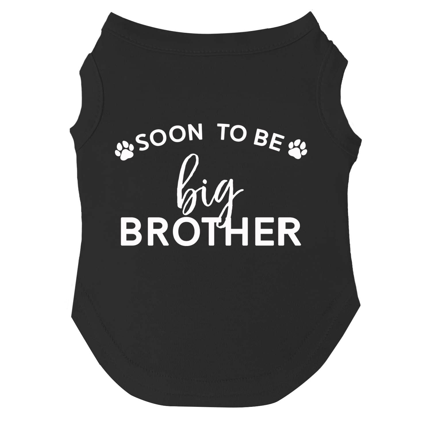 Soon To Be Big Brother Dog Tee Shirt | Sleeveless | Pregnancy Announcement | New Baby | Gender Reveal | Photoshoot (Black, 3X-La