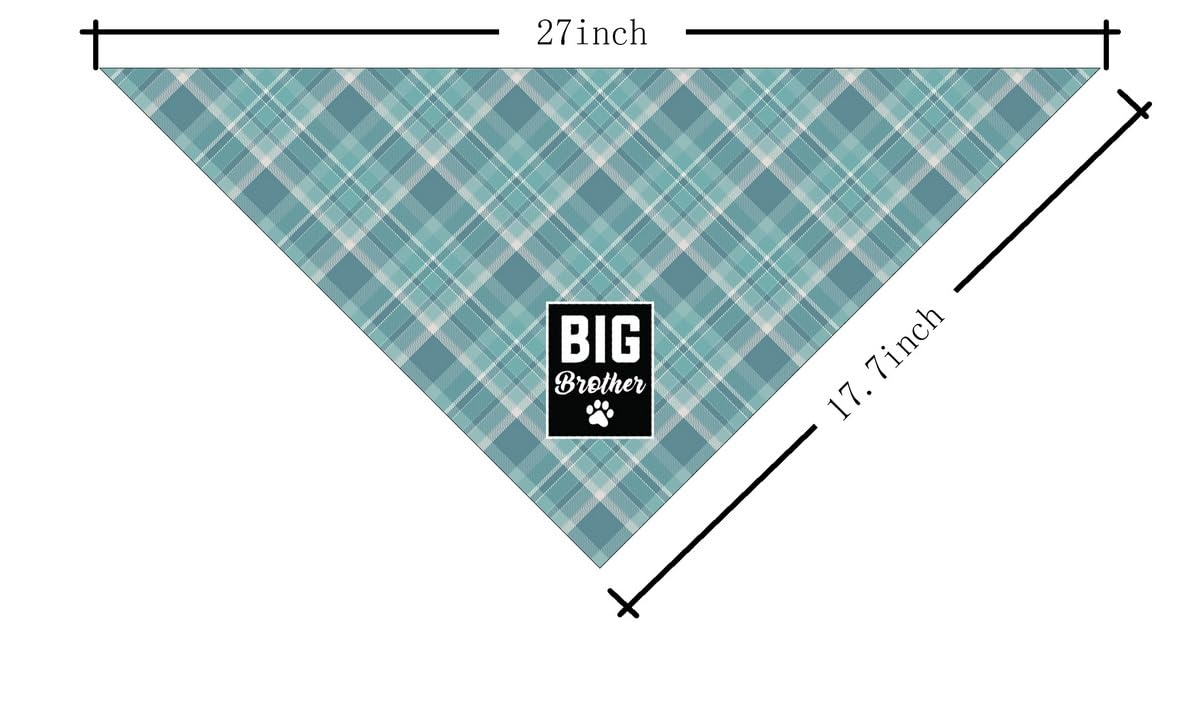 Dog Bandana, Big Brother Dog Bandana, Dog Scarf Plaid Printing, Dog Scarf Accessories, Dog Bandana Pet Scarf, Pet Plaid Scarf Ge