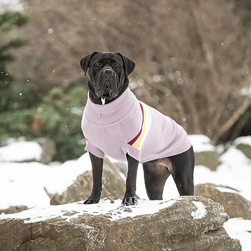 Gf Pet Retro Sweater Dog Pullover – Cozy Knitted Dog Sweater For Dogs | Soft Stretchy Design | Warm Ribbed Acrylic | Vintage Style | For Small, Medium, Large Dogs – Lavender, Xl
