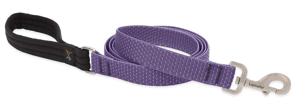 Lupinepet Eco 1'' Lilac 6-Foot Padded Handle Leash For Medium And Larger Dogs