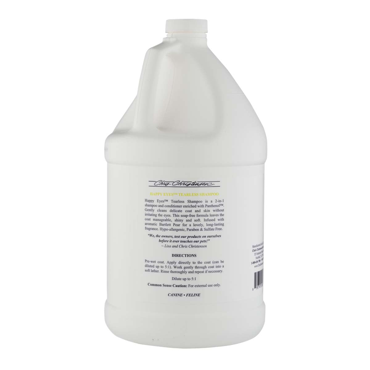 Chris Christensen Happy Eyes Ultra Concentrated Tearless Dog Shampoo, Makes Up To 5 Bottles, Groom Like A Professional, Hypo-Allergenic, Sulfate Free, No Tears, All Coat Types, Made In Usa (Gallon)