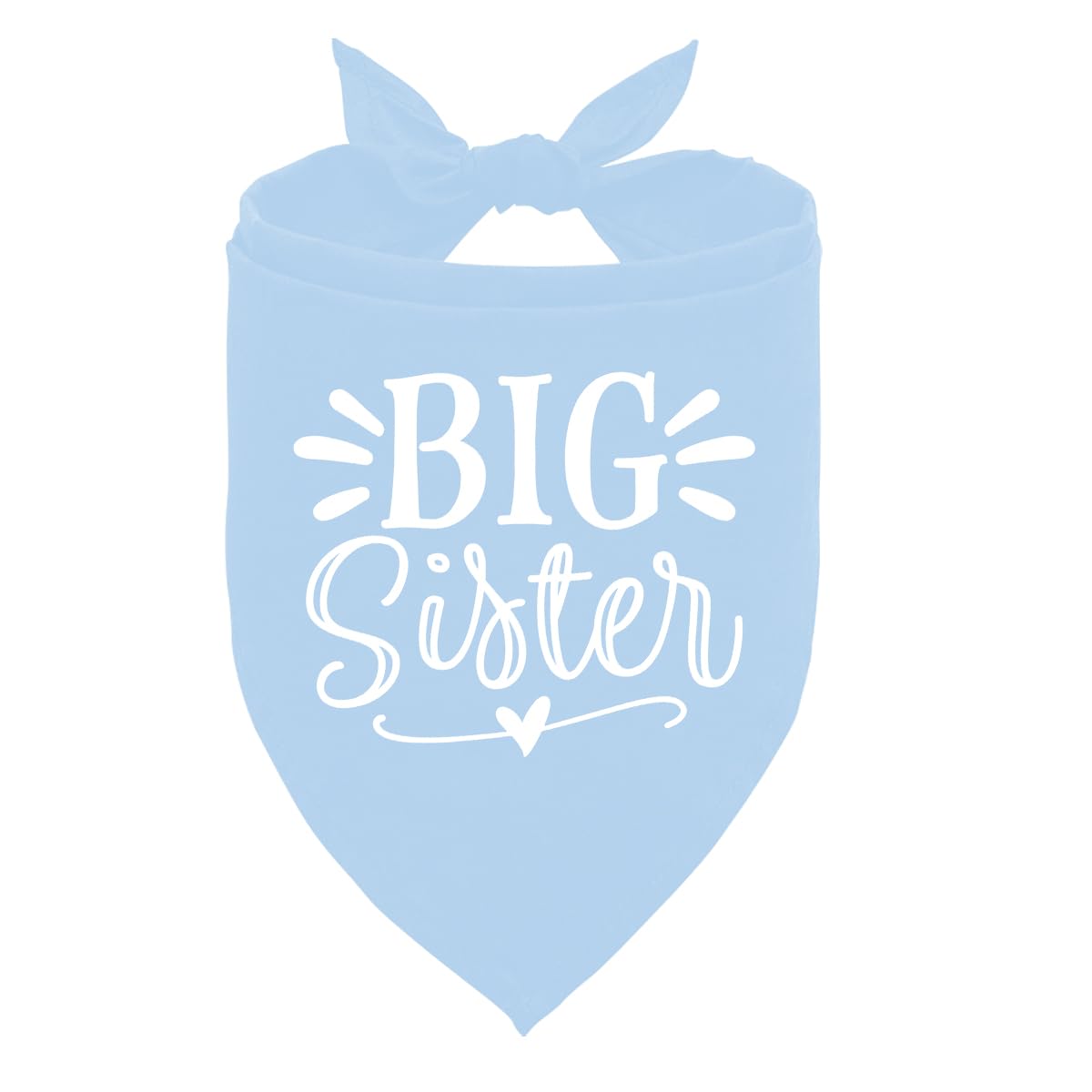 Big Sister Light Blue Dog Bandana For Large Dogs: Triangle Scarf - Baby Announcement, Dog Scarf Accessories (L)