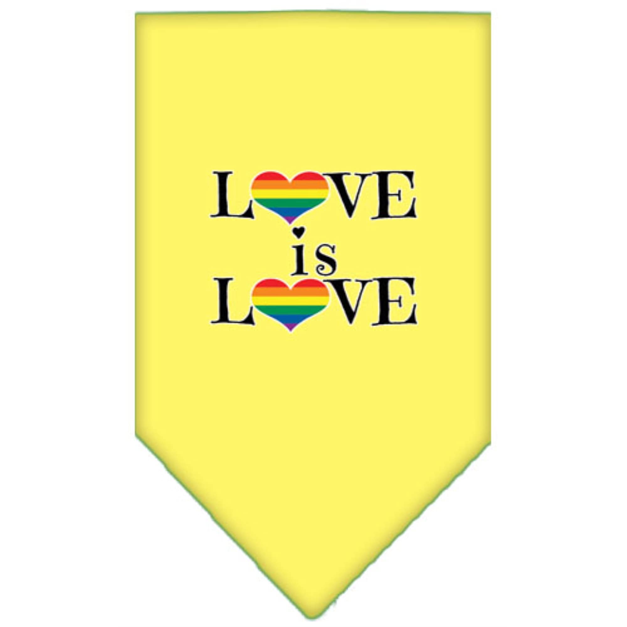 Mirage Pet Products Love is Love Screen Print Bandana Yellow Large