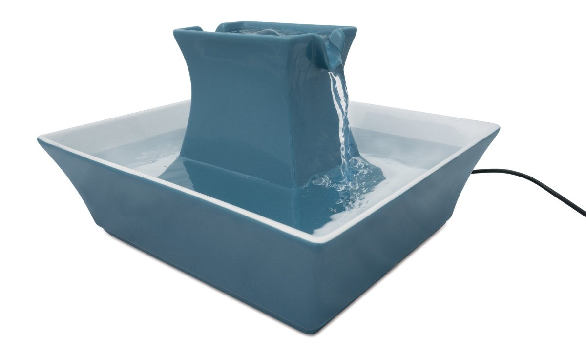 Petsafe Drinkwell Pagoda Pet Water Fountain (70 Oz/2.1 L) Ceramic Cat Water Fountain, Dog Water Fountain Made Of Premium, Scratch-Resistant Material, Automatic Indoor Fountain, Blue