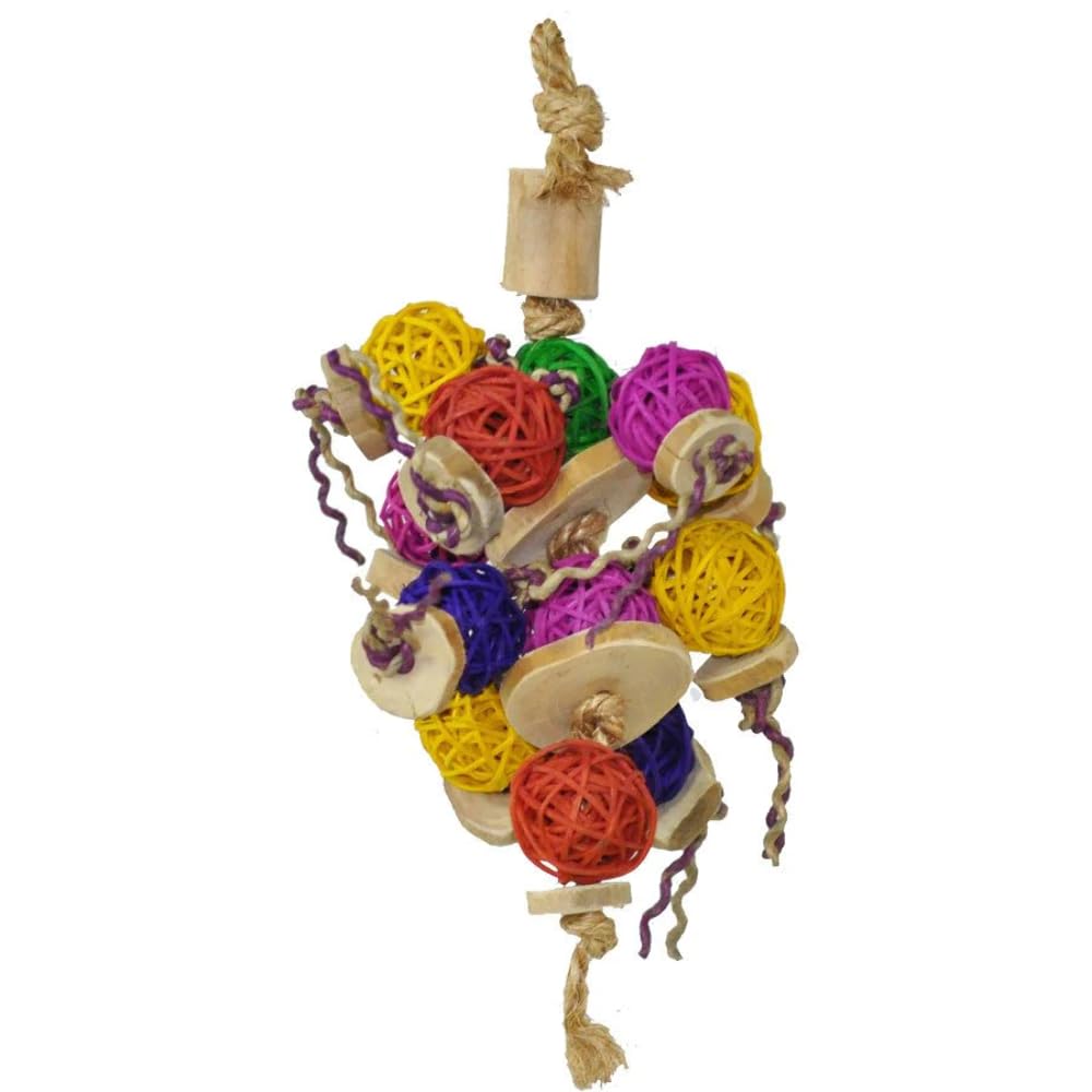 A&E CAGE COMPANY HB46540 Java Wood Ball Thing Assorted Bird Toy, X-Small