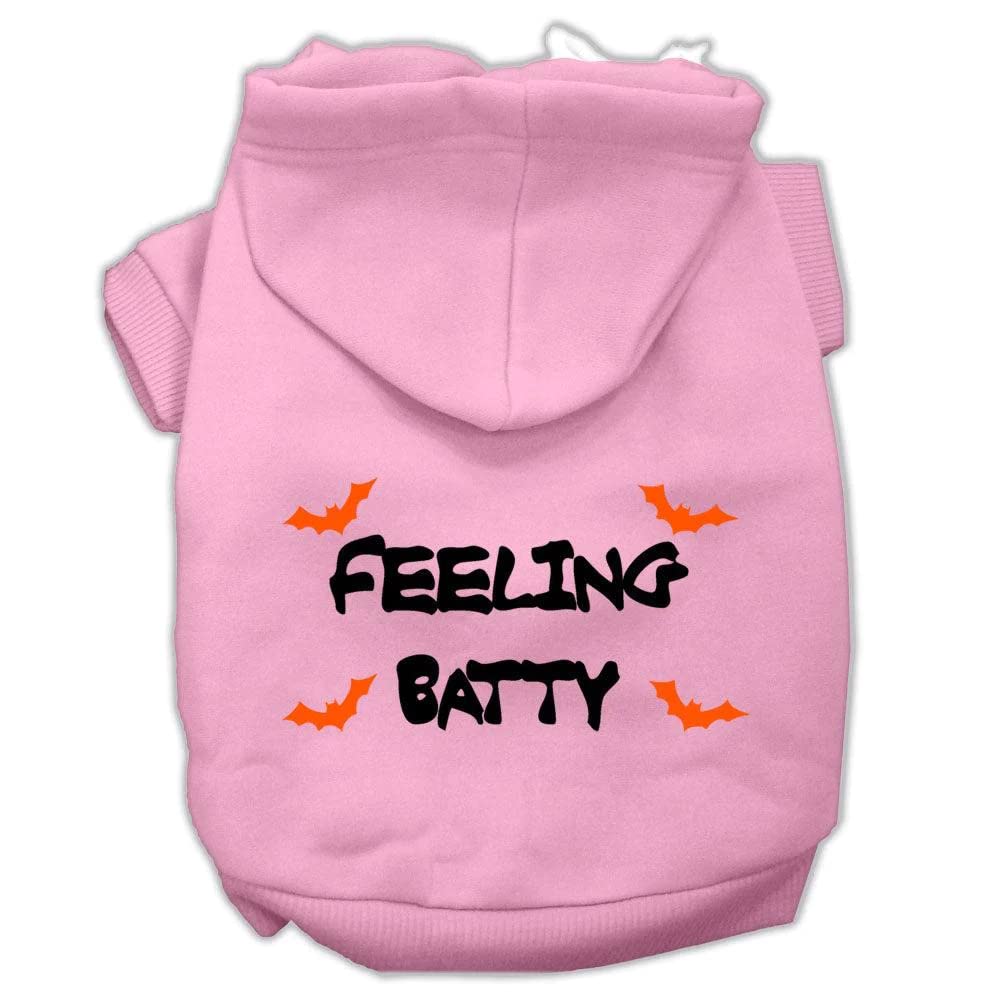 Halloween Pet, Dog & Cat Hoodie Screen Printed, 'Feeling Batty' Baby Blue 3Xl (25-35 Lbs.)