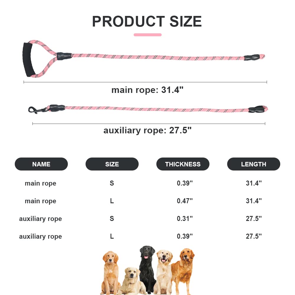 Dual Dog Leash, Reflective Heavy Duty Two Dog Leash For Small Medium Large Dogs, 2 Dog Leashes, 360 Swivel Tangle Free With Comf