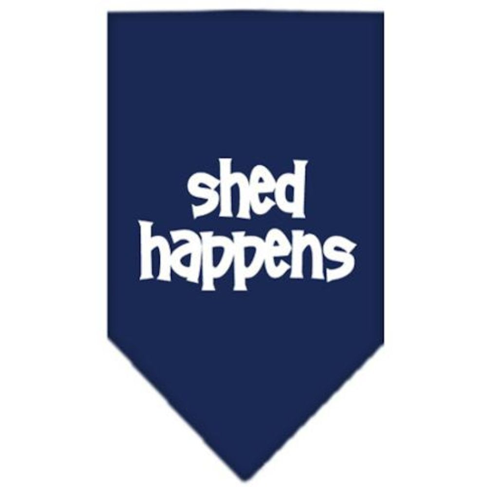 Pet and Dog Bandana Screen Printed, Shed Happens Navy Blue Small