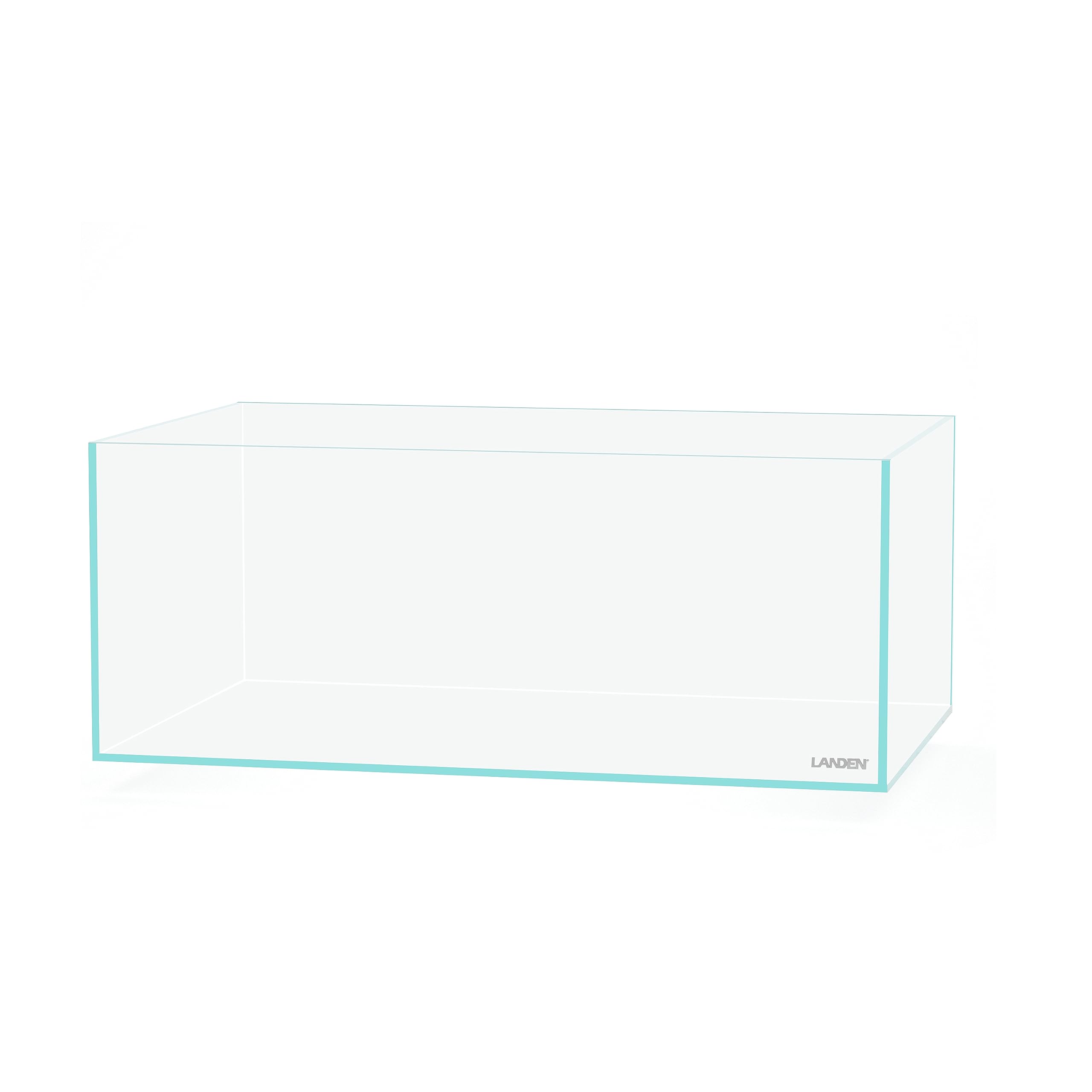 LANEDN 45S 5.4 Gal Shallow Tank, Shallow Fish Tank, Rimless Low Iron Tank W17.7  D11  H7.1 in(45x28x18cm); 5mm Thickness Aquasca