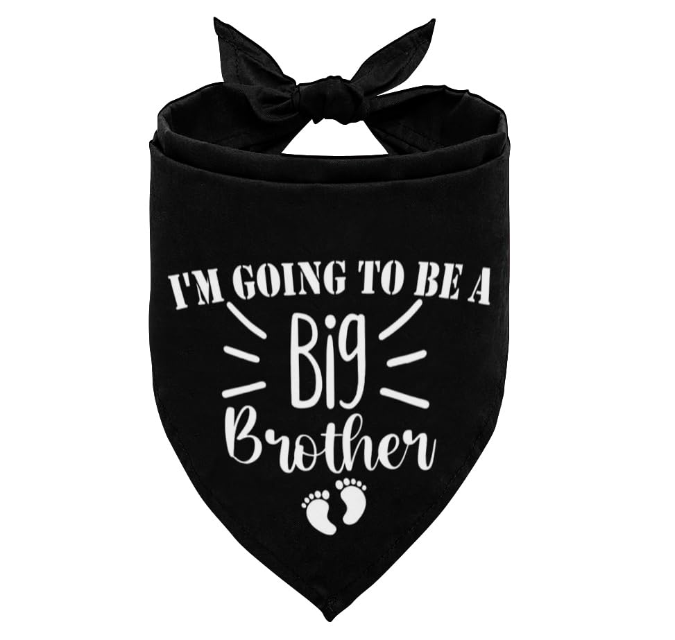 Dog Bandana, I Am Going To Be A Big Brother Dog Bandana, Dog Scarf Black Printing, Dog Scarf Accessories, Dog Bandana Pet Scarf,