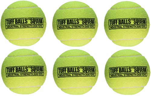 (6 Pack) Petsport Giant Tuff Squeaker Tennis Ball For Dogs - 4 Inch