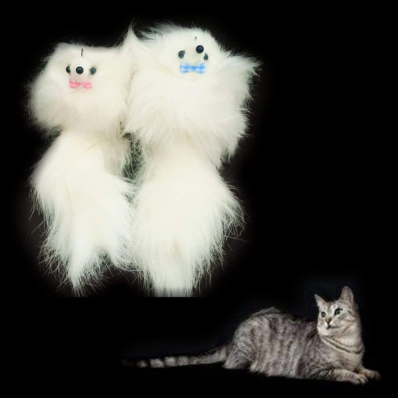 Pups&Pets Real Fur Multicolor Mouse Cat Toy  02 Piece
