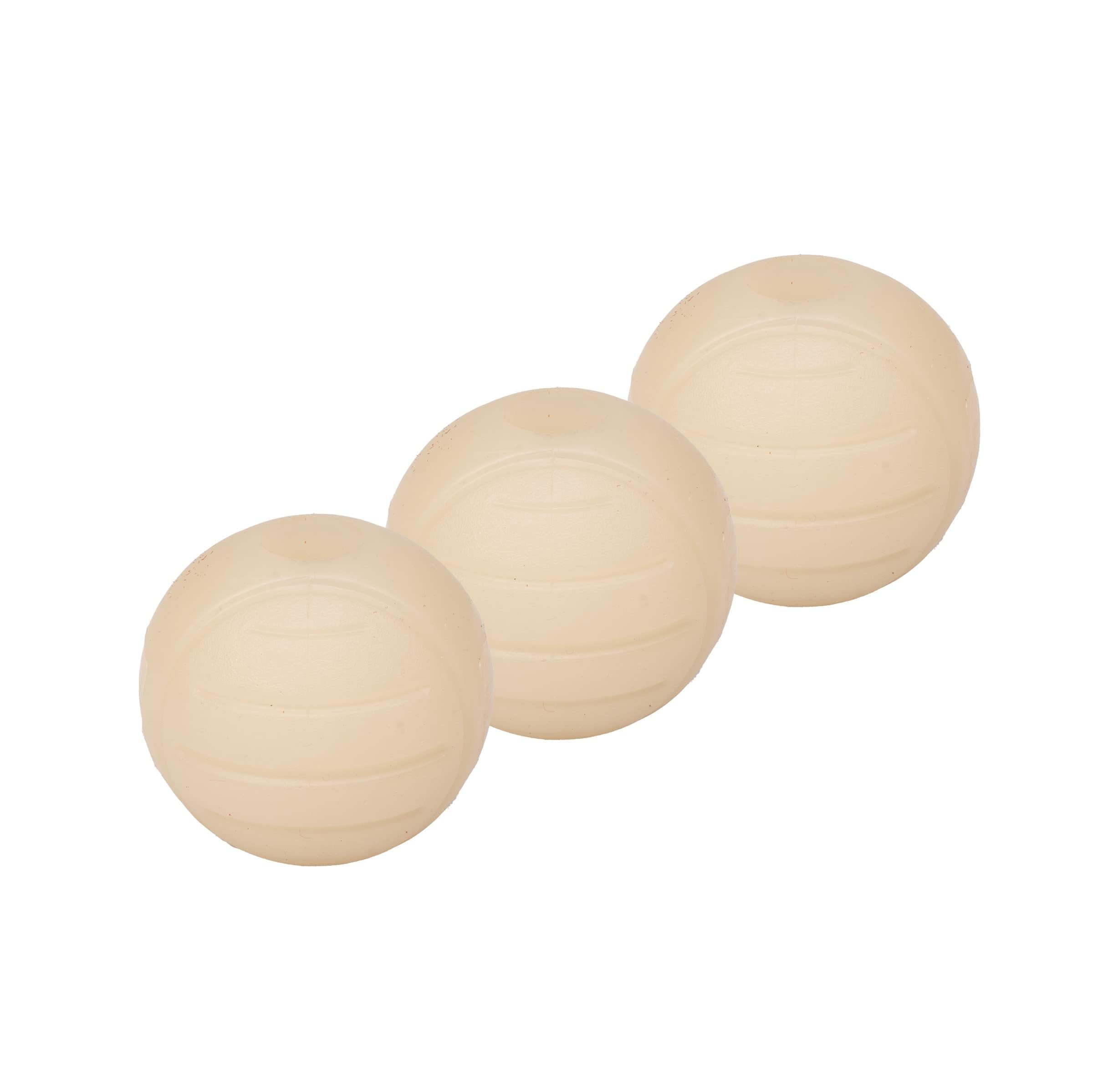 Amazon Basics Dog Toys, Interactive Glow Rubber Balls, (Pack Of 3), 2.5 Inch, Beige