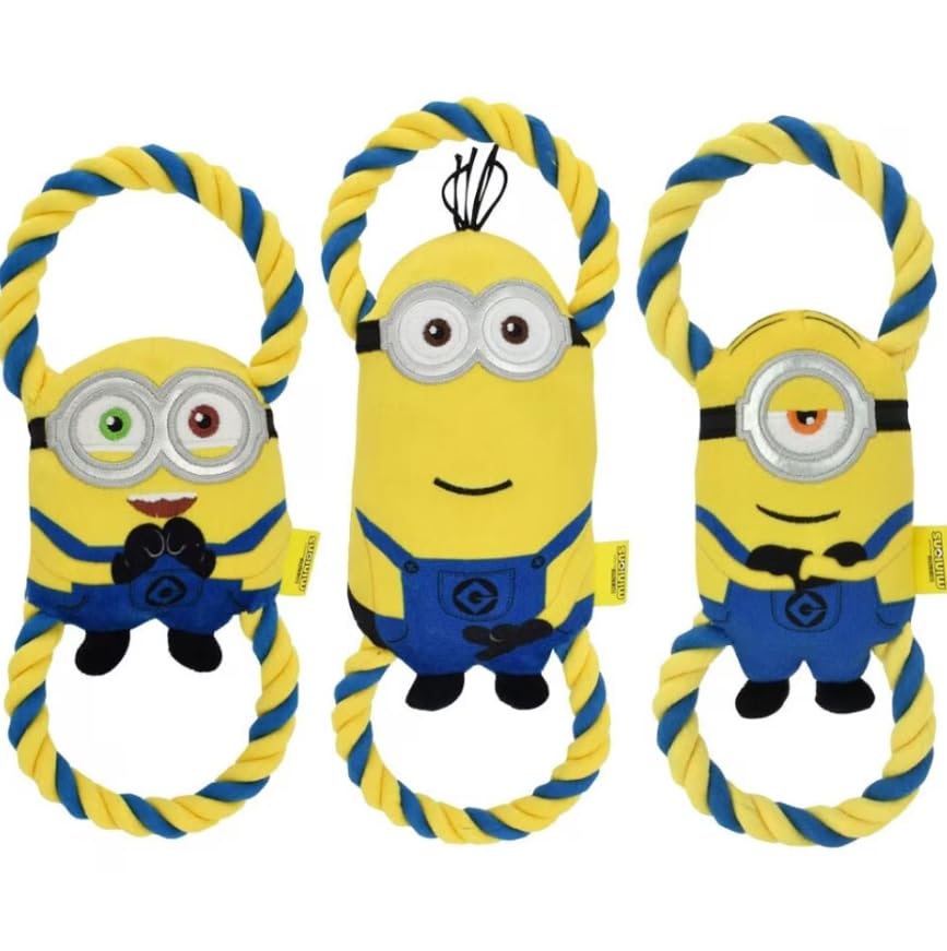 Multipet 11 Minion Dog Toy with Double Tug and Squeakers (Surpise Pack - 1 Minion Toy) (Bob, Kevin or Stuart)