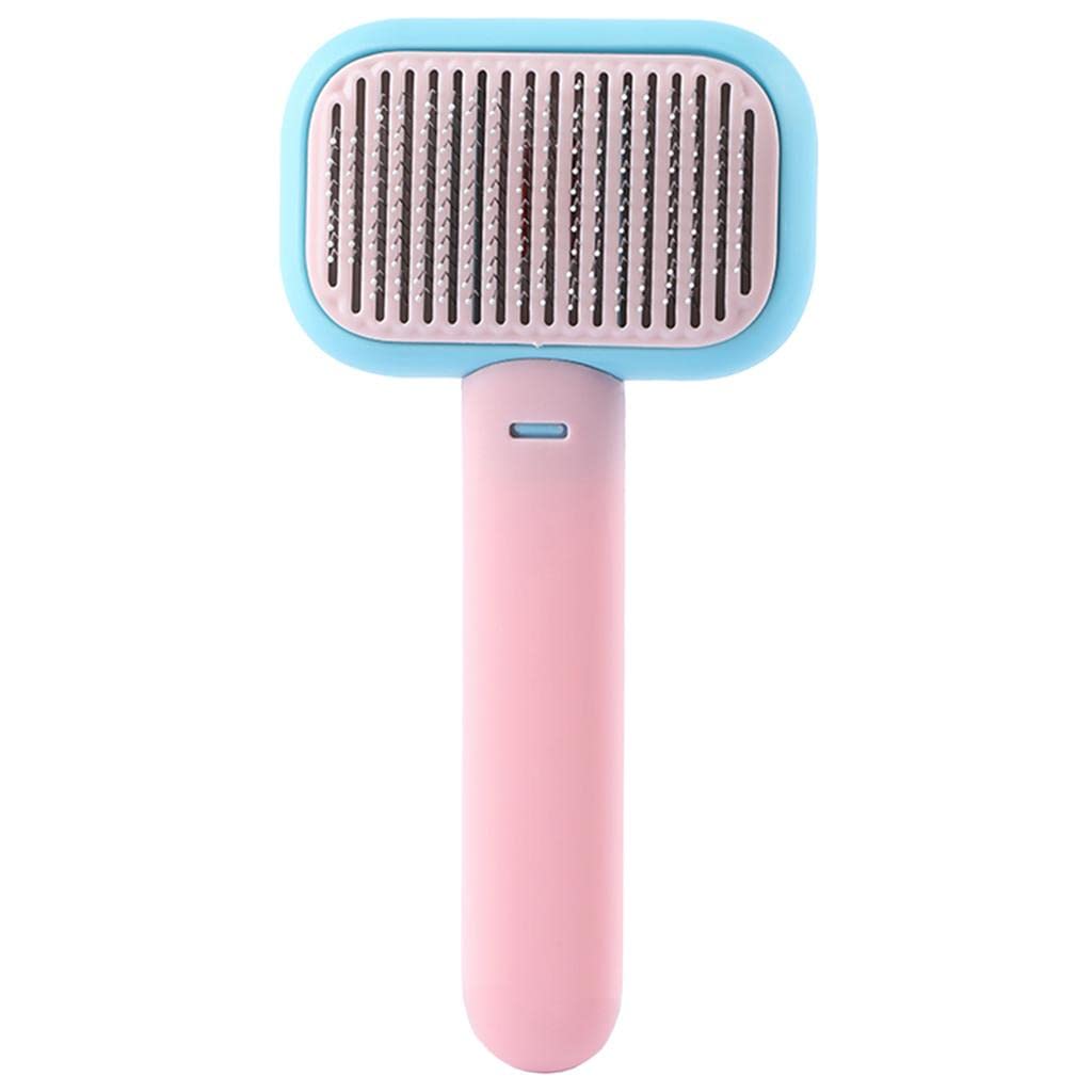 MYADDICTION Pet Grooming Brush Easily Cleaning Undercoat Tangled Gm Dogs Blue Pink