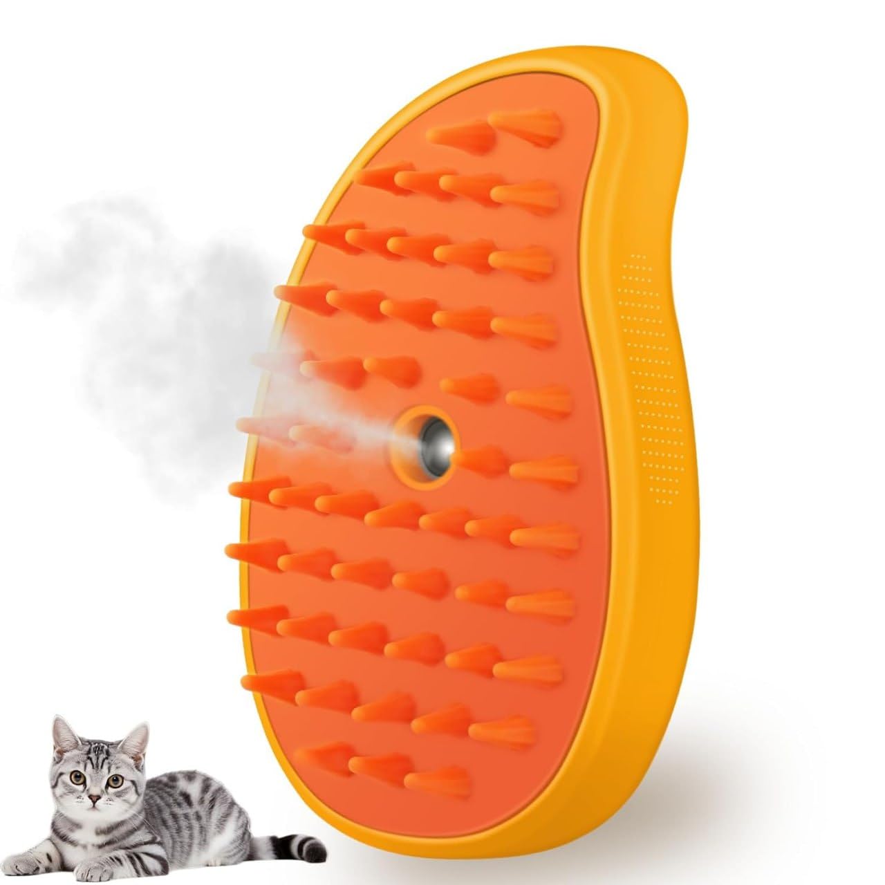 Ateto 3 In 1 Steam Brush For Cats And Dogs, Dog Massage Brush Self Cleaning Pet Grooming Brush Tool With Usb Cable, Remover Shed