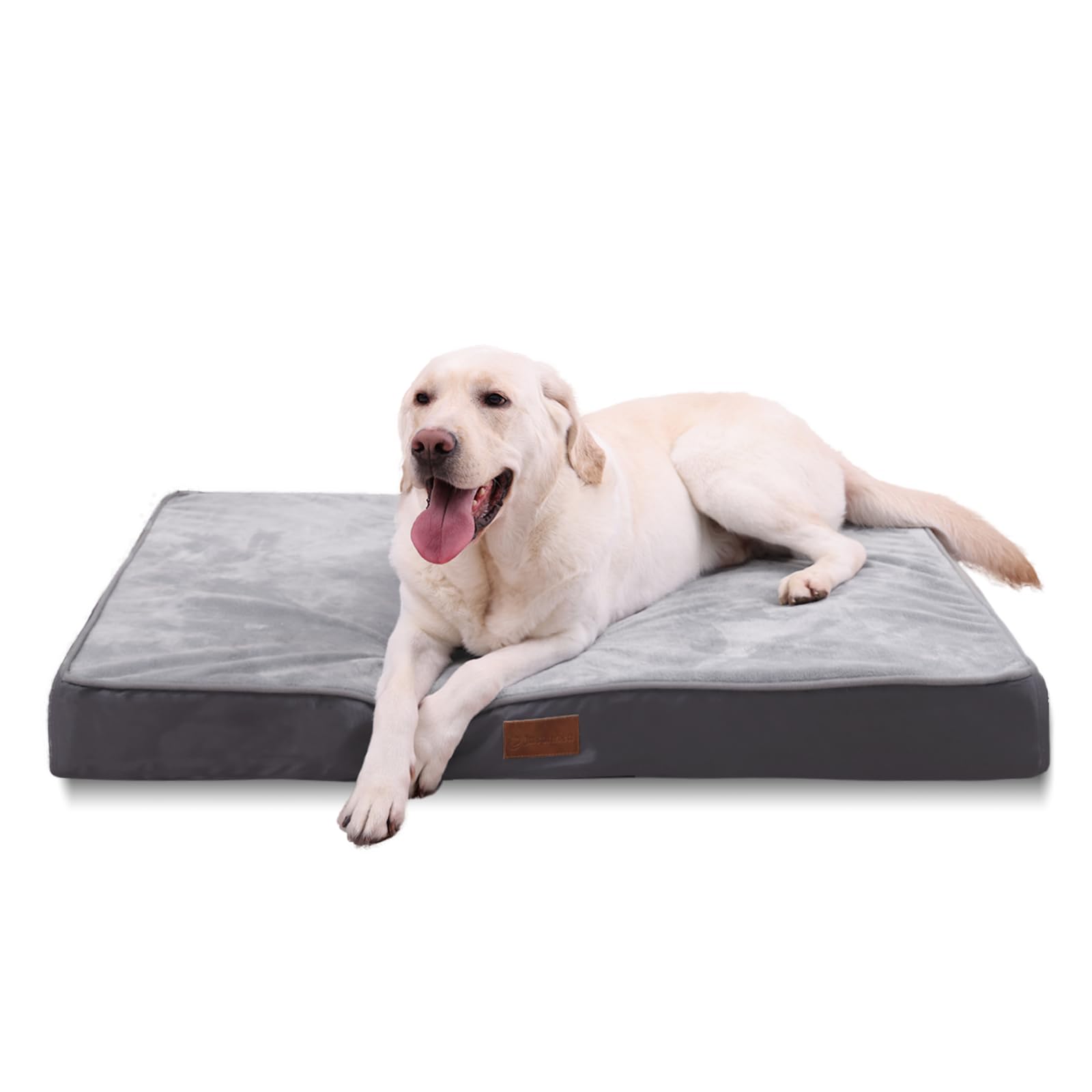Jaspuriea Extra Largel Orthopedic Dog Bed Washable, Grey, 120x75x10cm