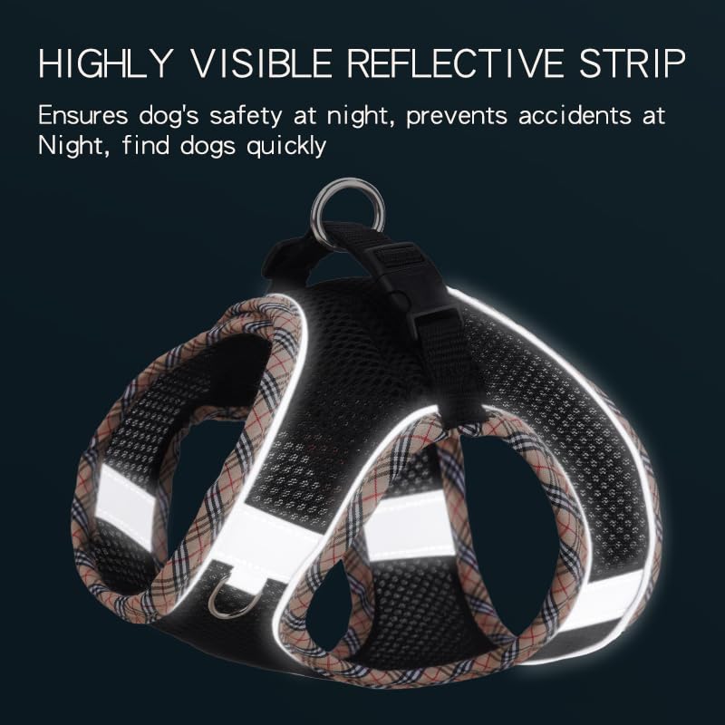 Dog Harness and Leash Set, No Pull Adjustable Reflective Pet Harness for Small Medium Dogs, Step in Vest Harness Easy Walk Dog H