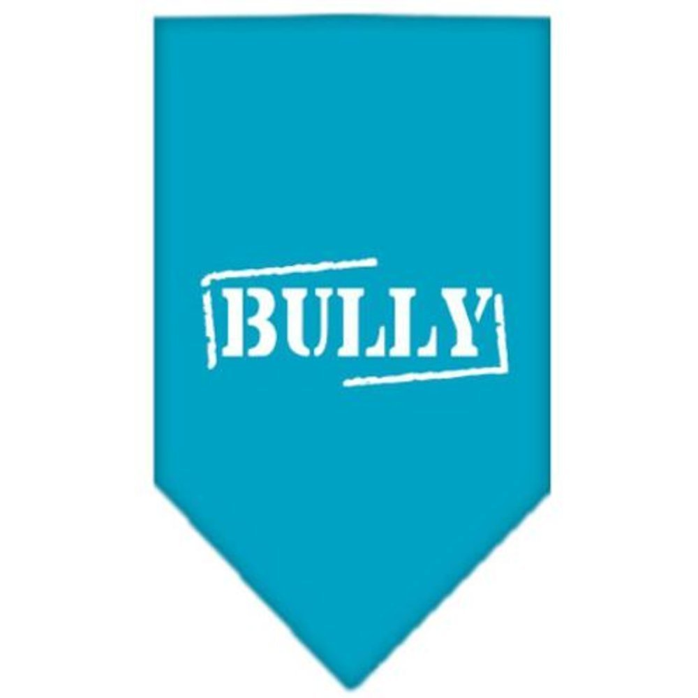 Pet and Dog Bandana Screen Printed, &quot;Bully&quot; Turquoise Small