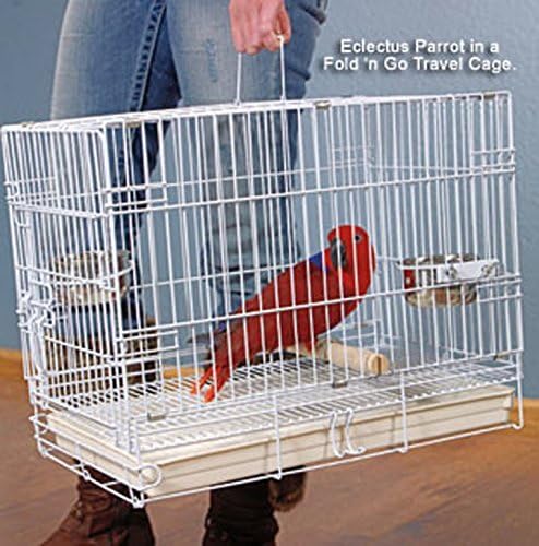 Durable Easy Portable Metal Travel or Veterinary Collapsable Parrot Bird Carrier Beaks Proof Cage with Stainless Steel Feeder Bo