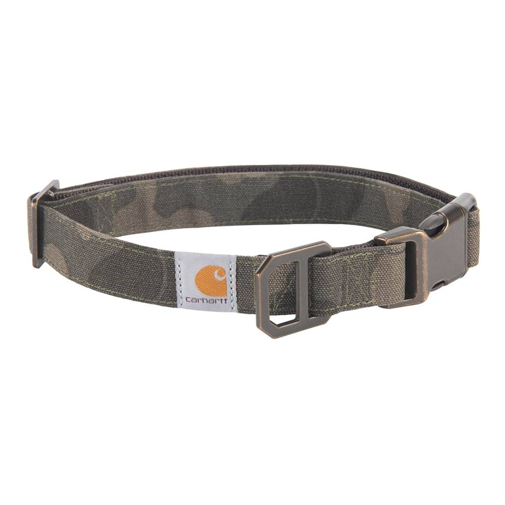 Carhartt Nylon Duck Dog Collar, Fully Adjustable Durable 2-Ply Cordura Nylon Canvas Collars for Dogs, Tarmac Duck Camo, Large