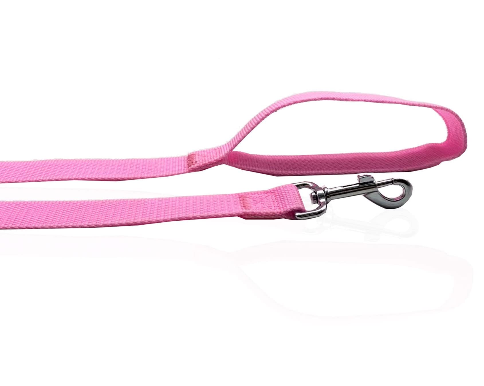Nylon Dog Leash 4 Ft 5 Feet 6 Foot Long, Walking Training Dog Leashes For Medium Large Dogs, 1 Inch Wide (1'' X 4 Ft, Pink)