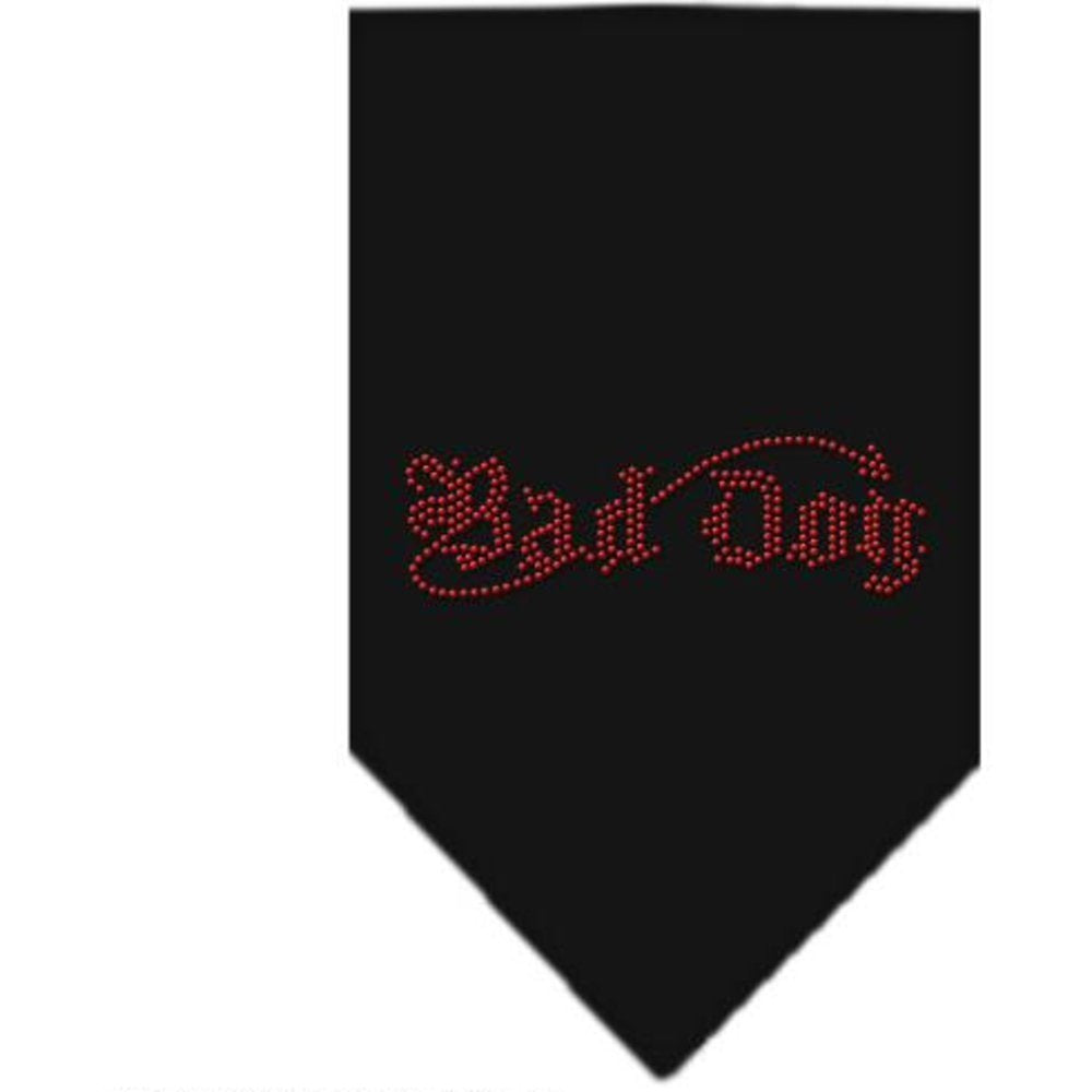 Pet and Dog Bandana Rhinestone, &quot;Bad Dog&quot; Black Large